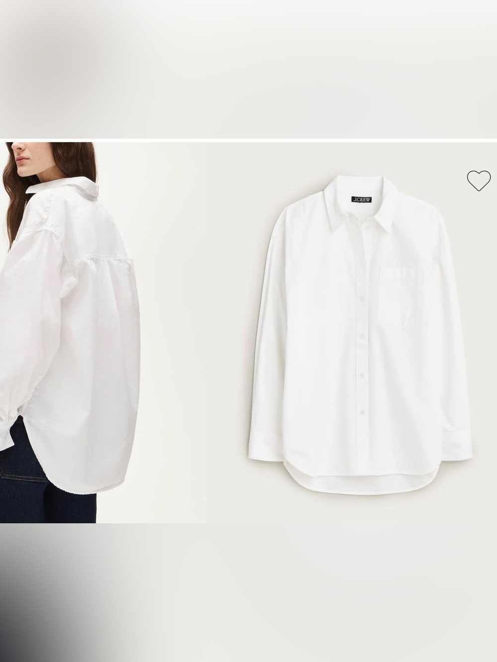 J.Crew Étienne oversized shirt in lightweight oxford white - Picture 2 of 5